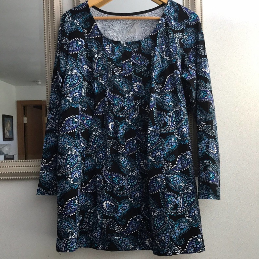 Woman Within blouse, pleated in front, 14/16 M